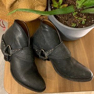Western/moto style leather booties